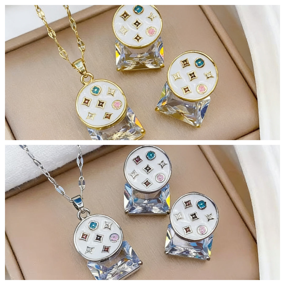 C43 LV Necklace Earrings
