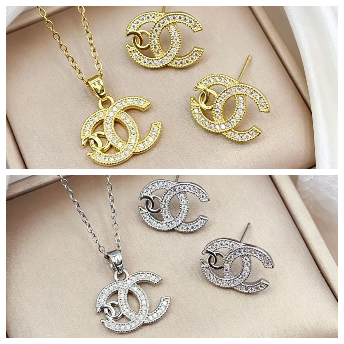 C47 CC Necklace Earrings