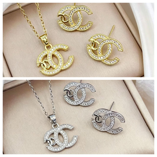 C47 CC Necklace Earrings