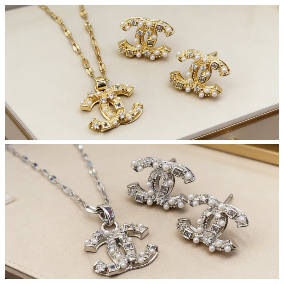 C32 CC Necklace Earrings