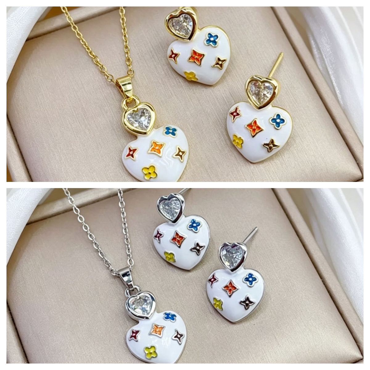 C67 LV Necklace Earrings