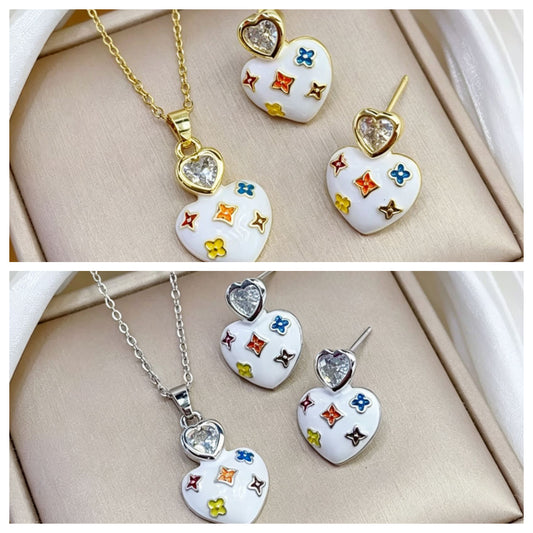 C67 LV Necklace Earrings