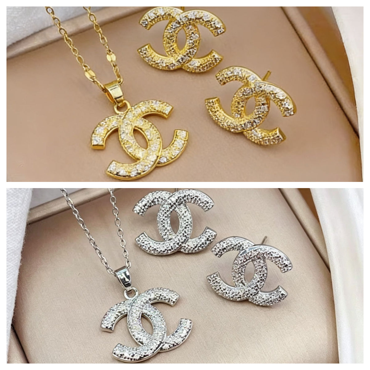 C45 CC Necklace Earrings